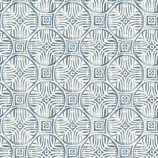 3125-72310 Sandee Navy Medallion Wallpaper