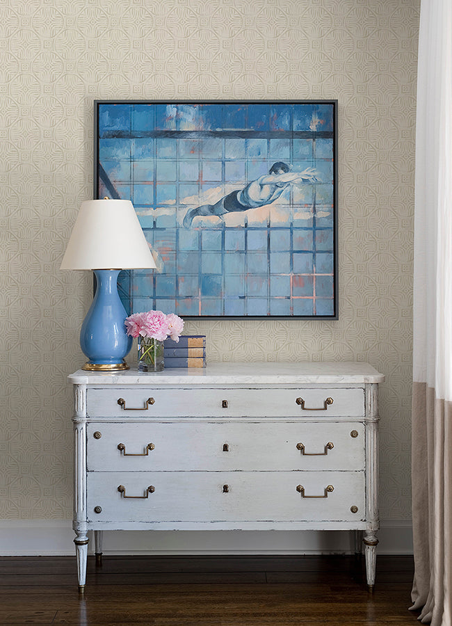 3125-72311 Sandee Dove Medallion Wallpaper