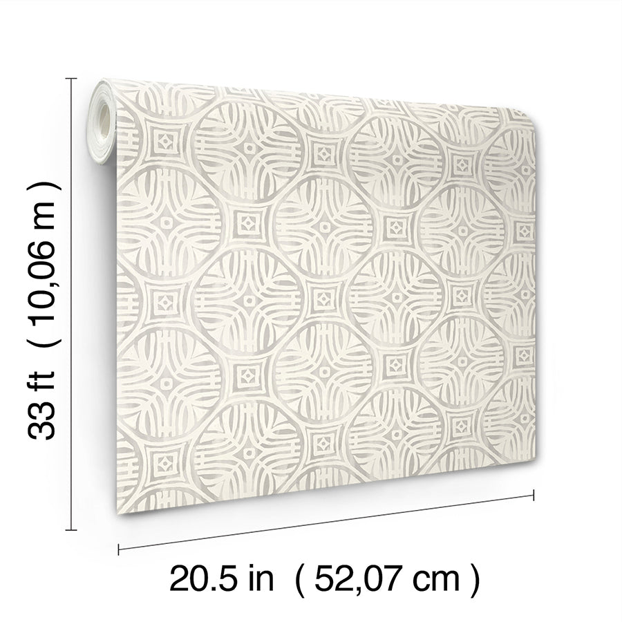 3125-72313 Sandee Grey Medallion Wallpaper