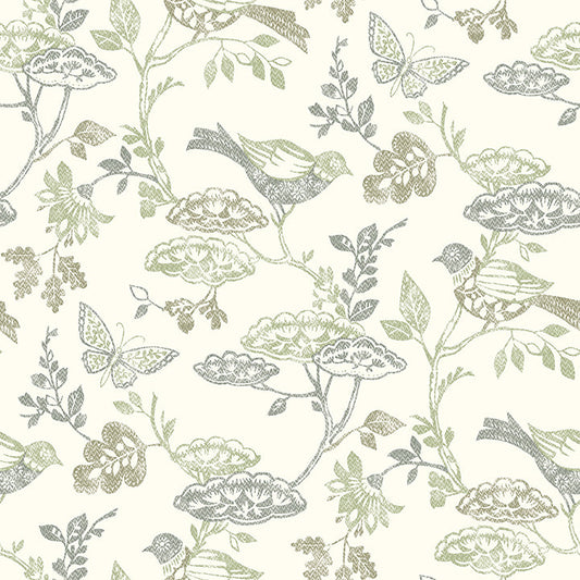 3125-72315 Malmo Green Trail Wallpaper