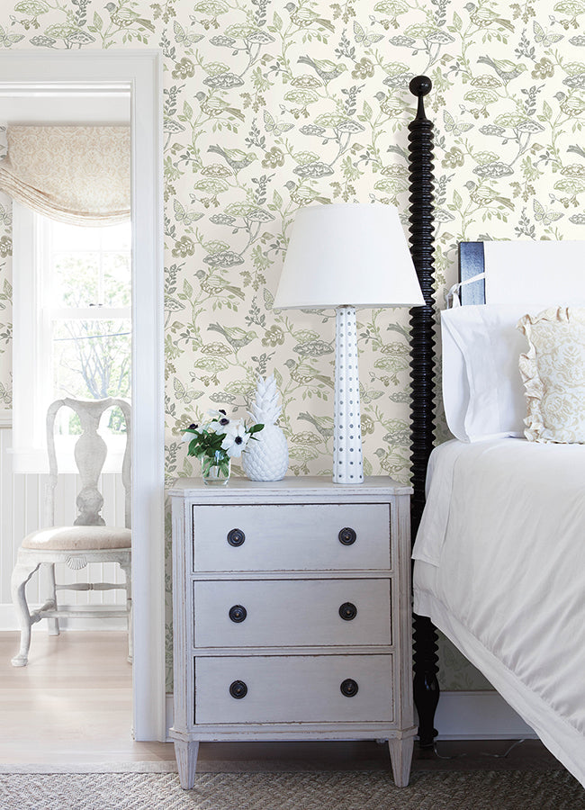 3125-72315 Malmo Green Trail Wallpaper