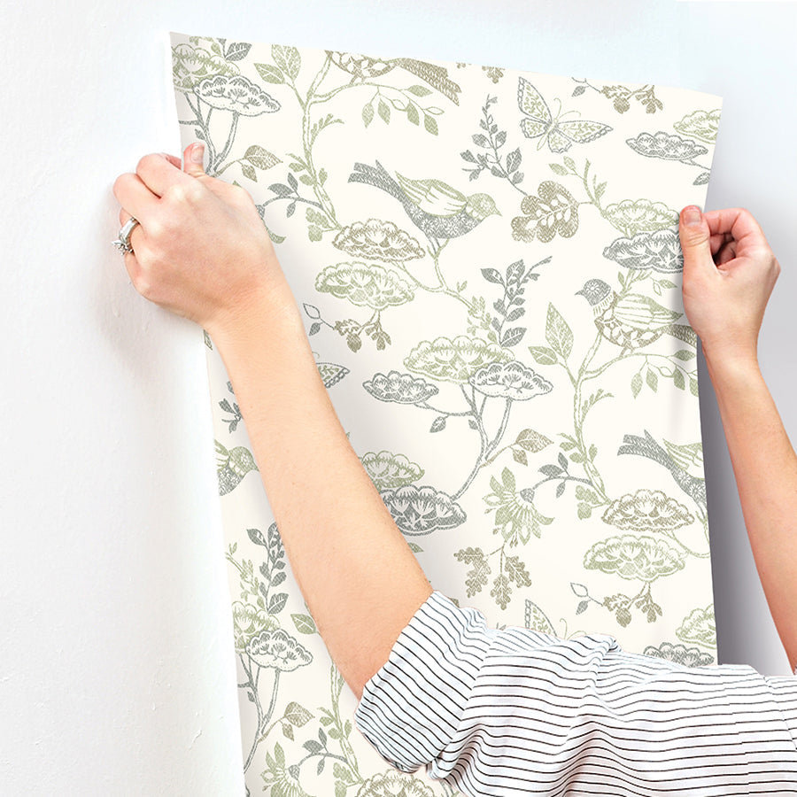 3125-72315 Malmo Green Trail Wallpaper