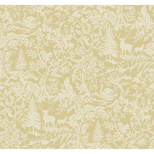 3125-72322 Alrick Mustard Forest Venture Wallpaper