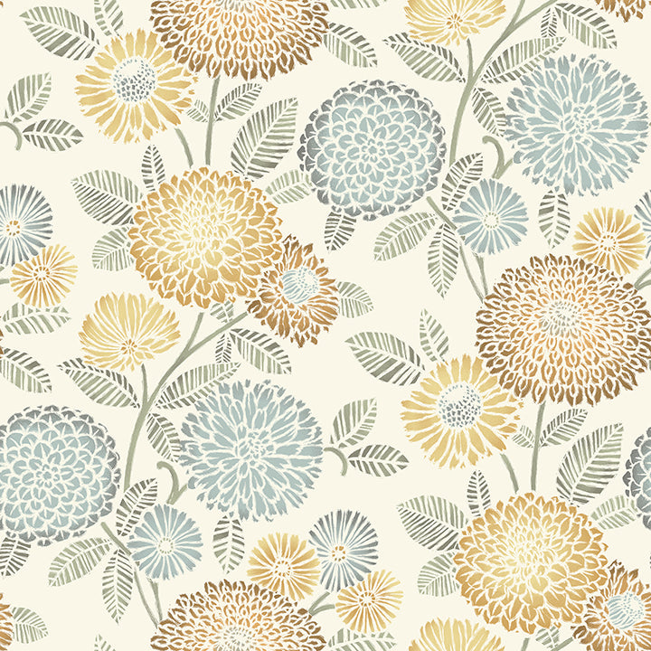 3125-72326 Zalipie Apricot Floral Trail Wallpaper