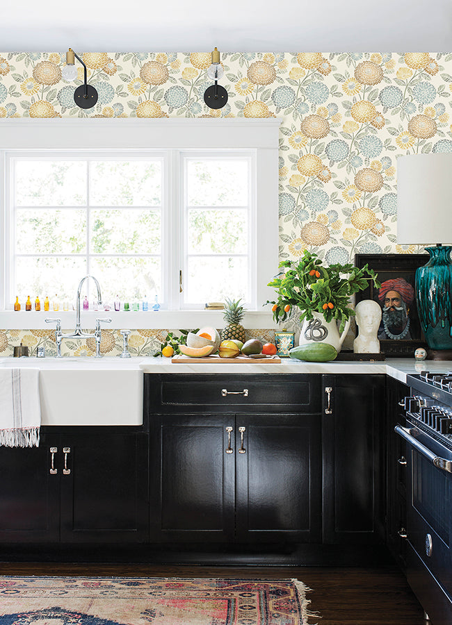 3125-72326 Zalipie Apricot Floral Trail Wallpaper