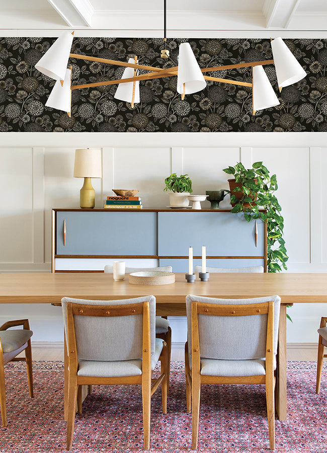 3125-72327 Zalipie Black Floral Trail Wallpaper