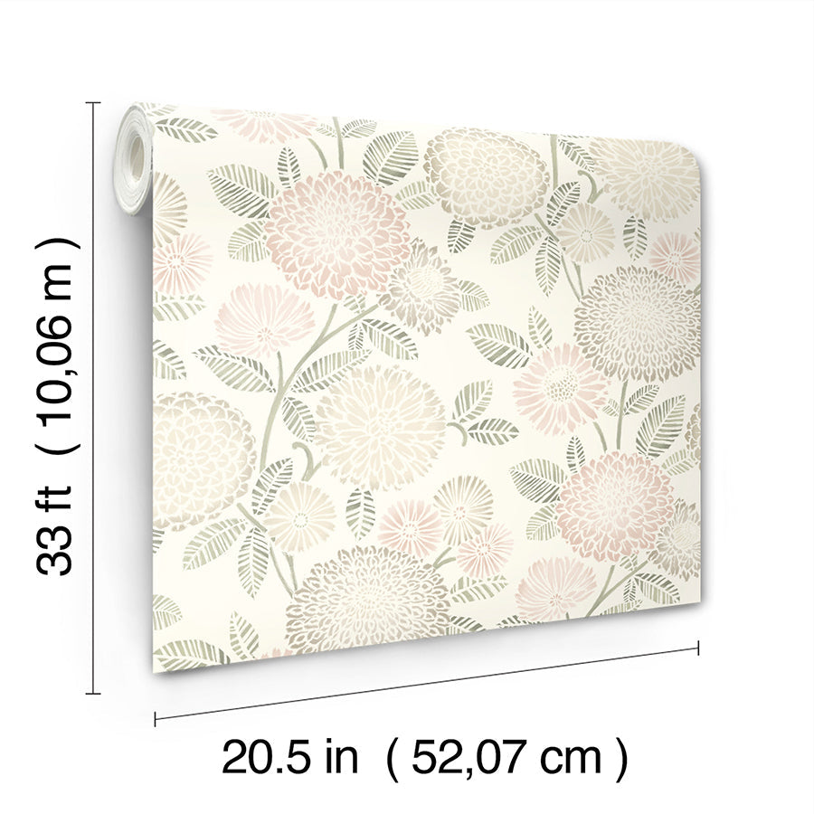 3125-72329 Zalipie Blush Floral Trail Wallpaper