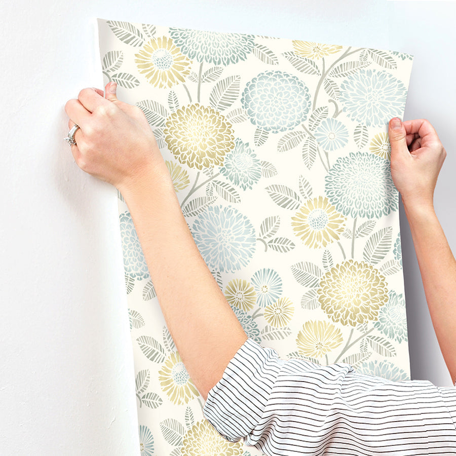 3125-72330 Zalipie Lime Floral Trail Wallpaper