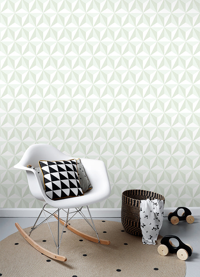 4060-138913 Adella Sage Geometric Wallpaper