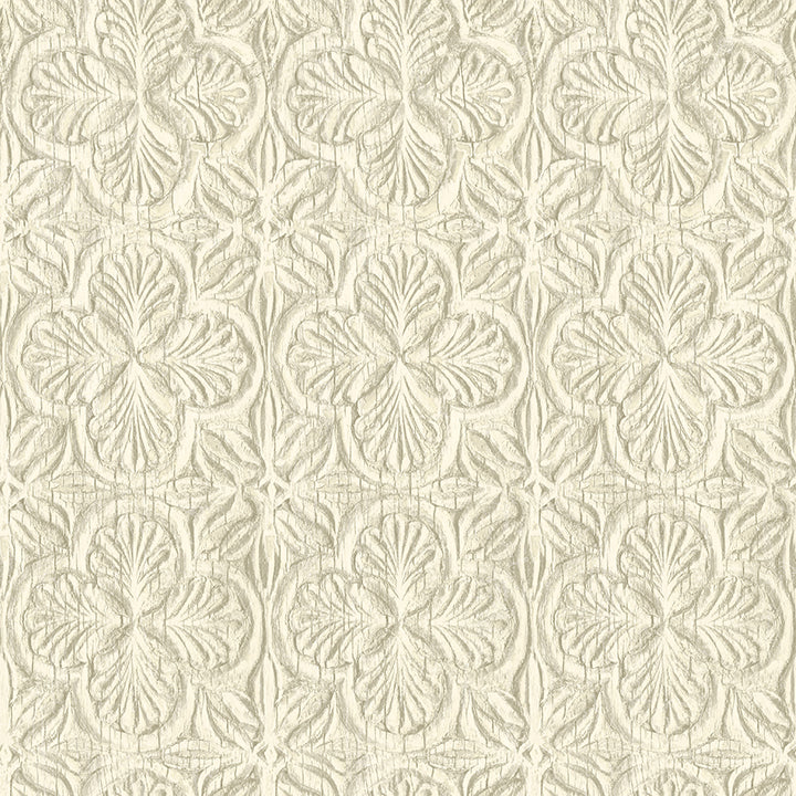 3125-72333 Karachi Cream Wooden Damask Wallpaper