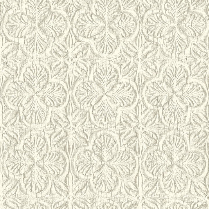 3125-72334 Karachi White Wooden Damask Wallpaper