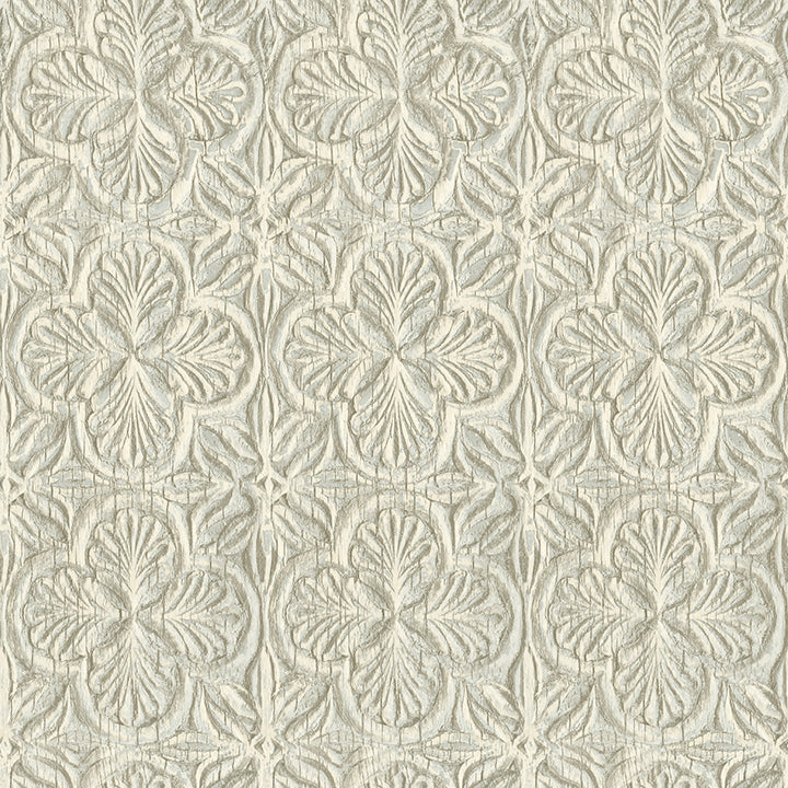3125-72335 Karachi Aqua Wooden Damask Wallpaper