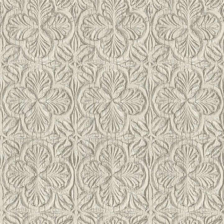 3125-72336 Karachi Taupe Wooden Damask Wallpaper