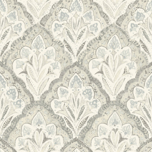 3125-72340 Mimir Grey Quilted Damask Wallpaper