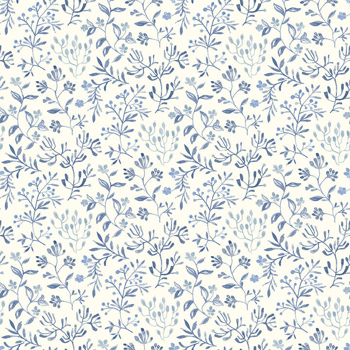 3125-72352 Tarragon Blue Dainty Meadow Wallpaper