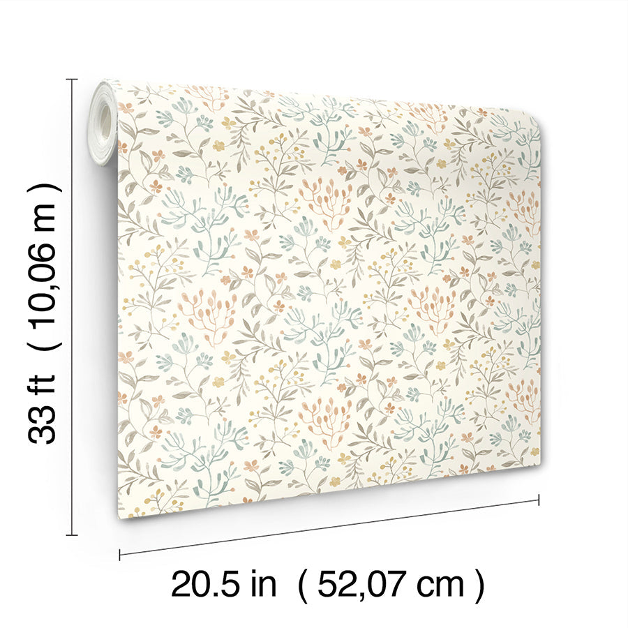 3125-72353 Tarragon Pastel Dainty Meadow Wallpaper