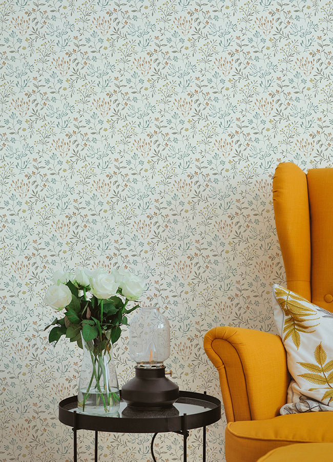3125-72353 Tarragon Pastel Dainty Meadow Wallpaper