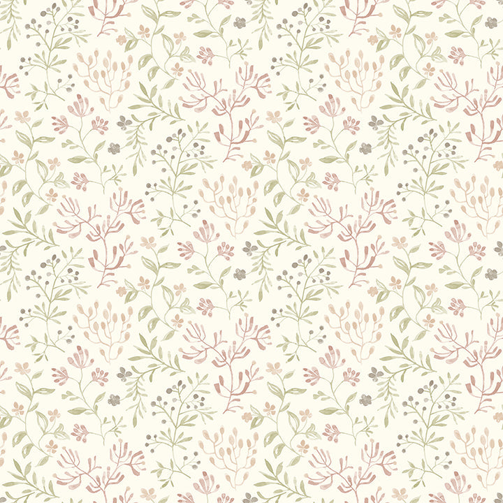 3125-72355 Tarragon Blush Dainty Meadow Wallpaper