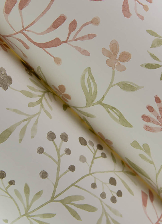 3125-72355 Tarragon Blush Dainty Meadow Wallpaper