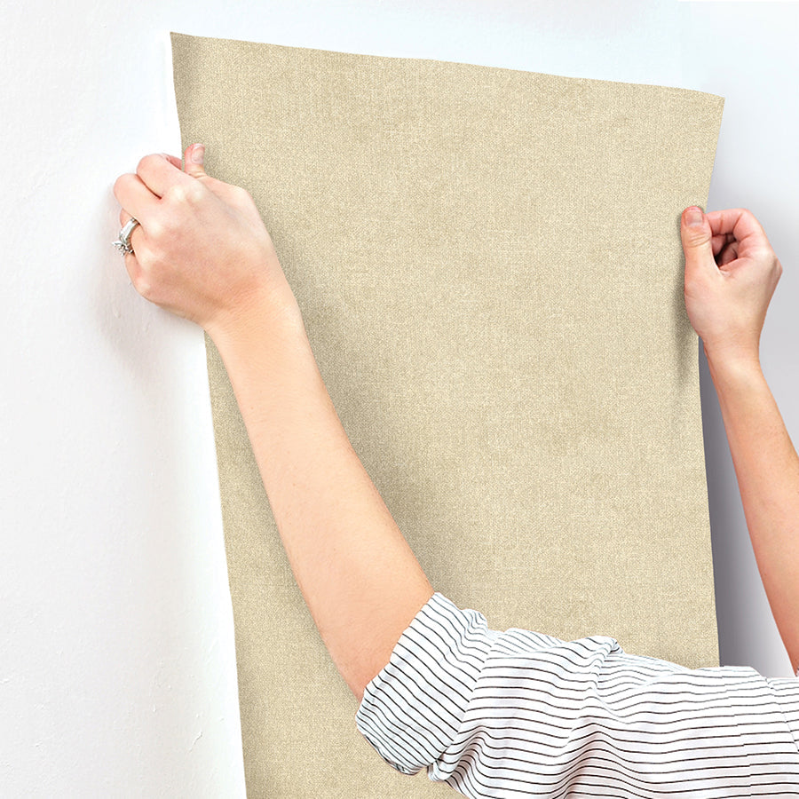 3125-72358 Homespun Light Brown Textured Wallpaper