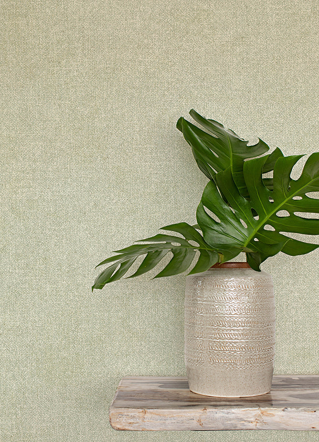 3125-72361 Homespun Green Textured Wallpaper