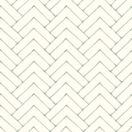 3125-72362 Oswin Teal Tiered Herringbone Wallpaper