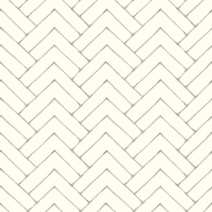 3125-72364 Oswin Grey Tiered Herringbone Wallpaper