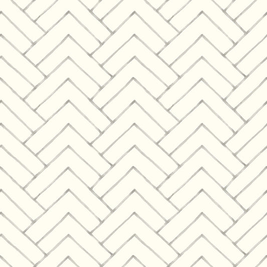 3125-72364 Oswin Grey Tiered Herringbone Wallpaper
