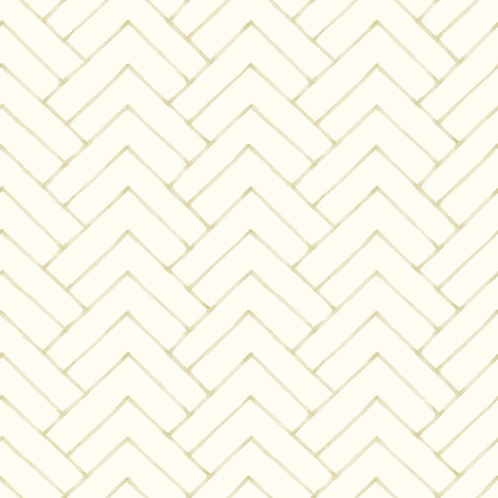3125-72365 Oswin Light Yellow Tiered Herringbone Wallpaper