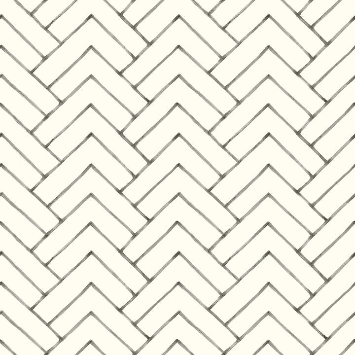 3125-72366 Oswin Black Tiered Herringbone Wallpaper