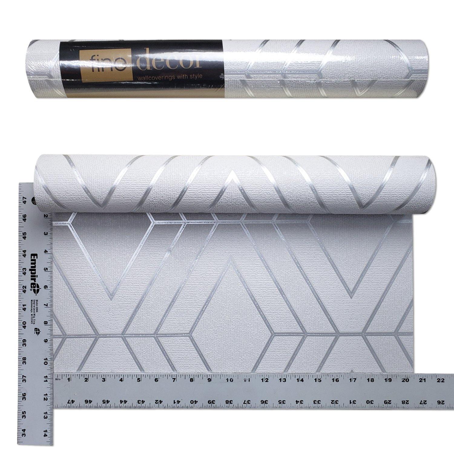 WM423440 Geometric Gray Silver Glitter Triangle Wallpaper - wallcoveringsmart