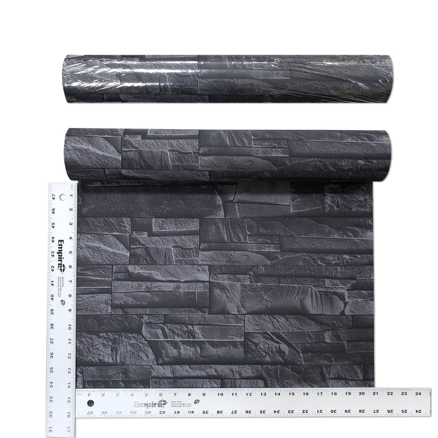 WM475036 Brick Stone Black Wallpaper
