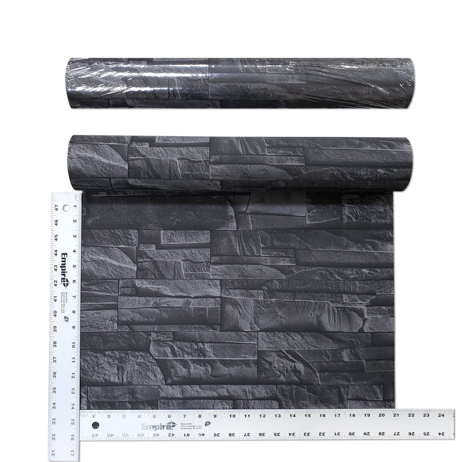WM475036 Brick Stone Black Wallpaper