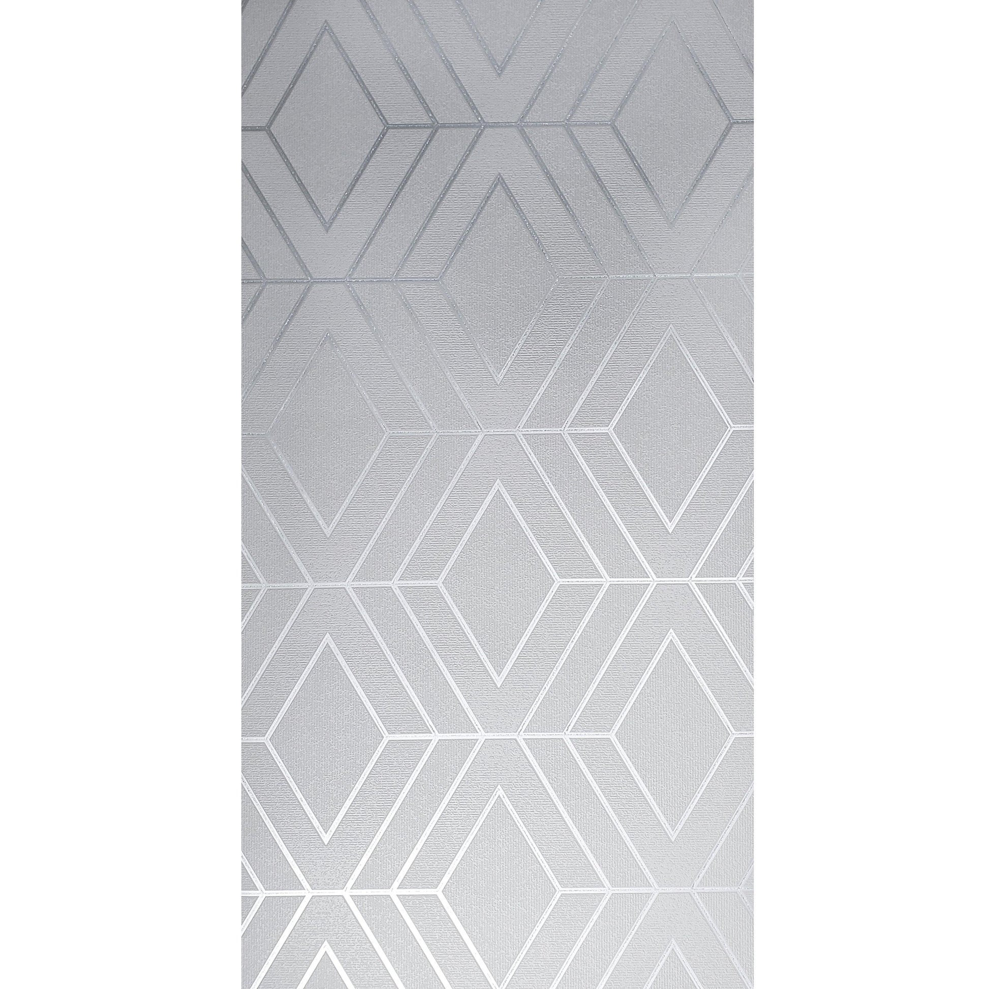 WM423440 Geometric Gray Silver Glitter Triangle Wallpaper - wallcoveringsmart