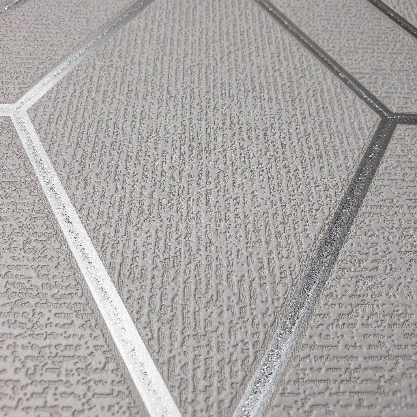 WM423440 Geometric Gray Silver Glitter Triangle Wallpaper - wallcoveringsmart