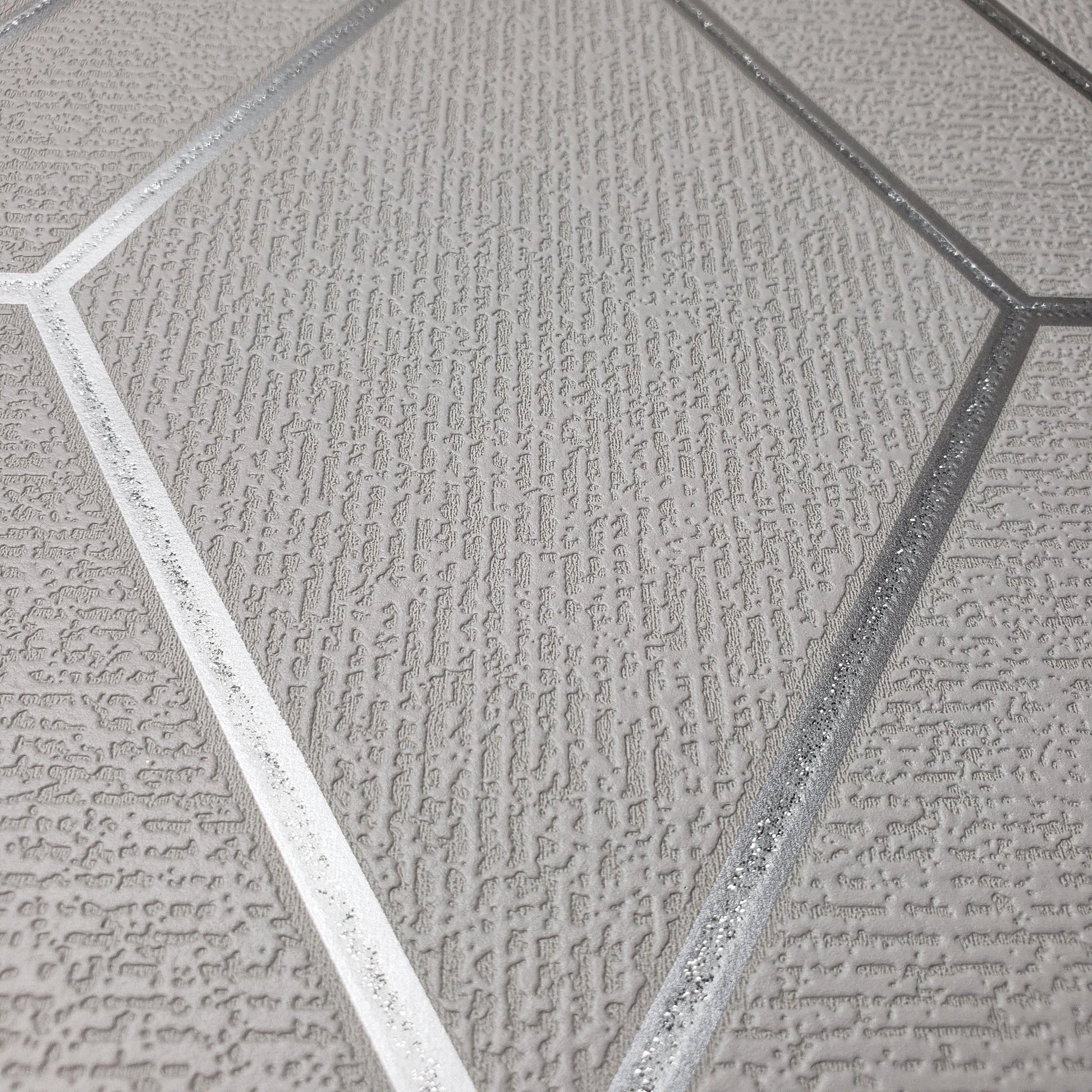 WM423440 Geometric Gray Silver Glitter Triangle Wallpaper - wallcoveringsmart