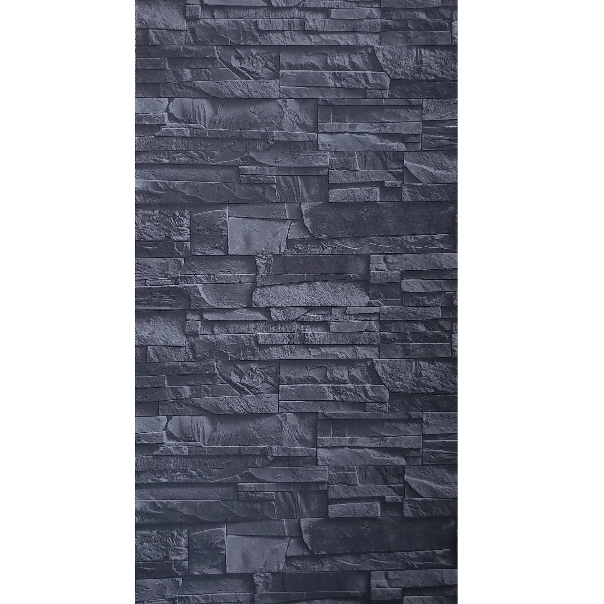 WM475036 Brick Stone Black Wallpaper
