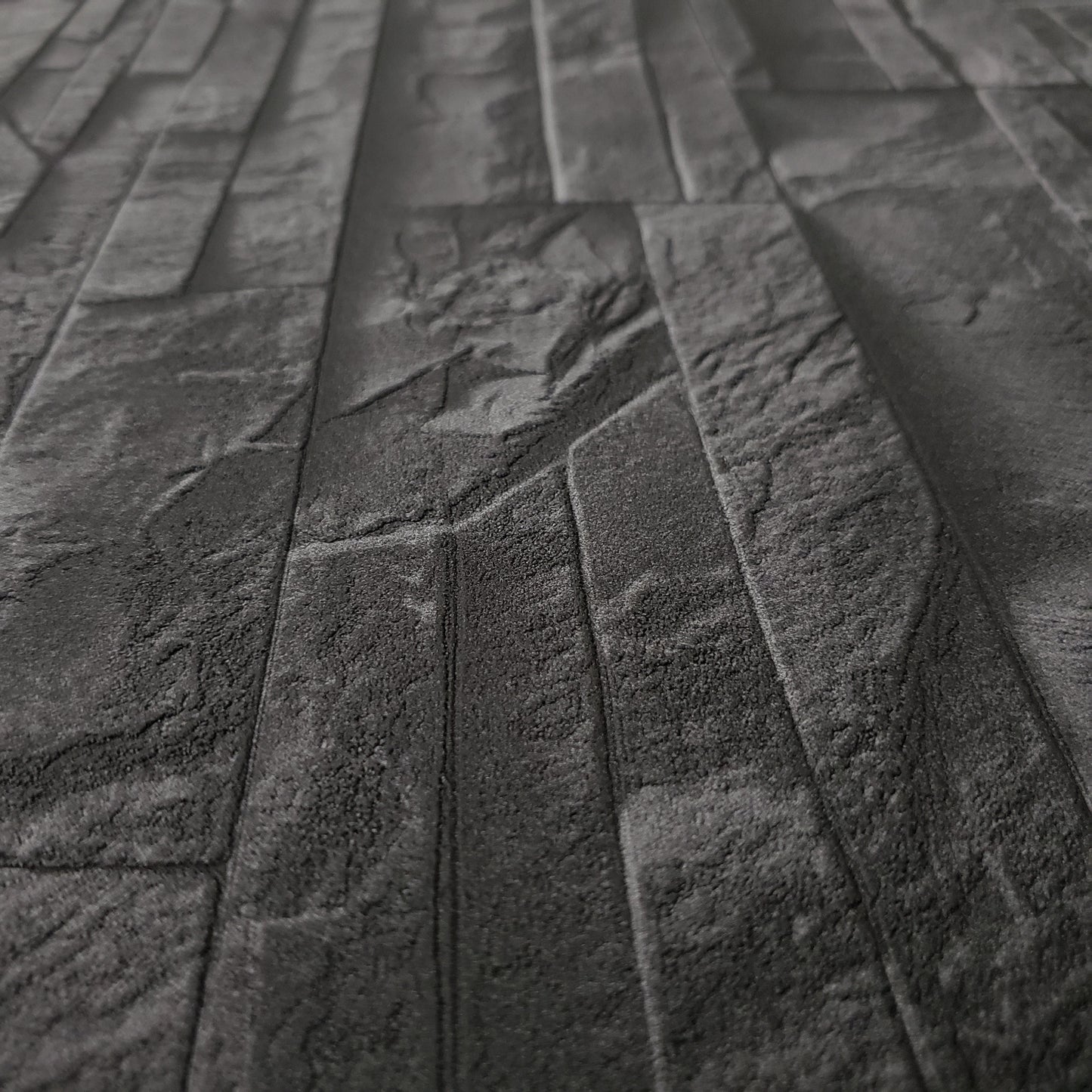 WM475036 Brick Stone Black Wallpaper
