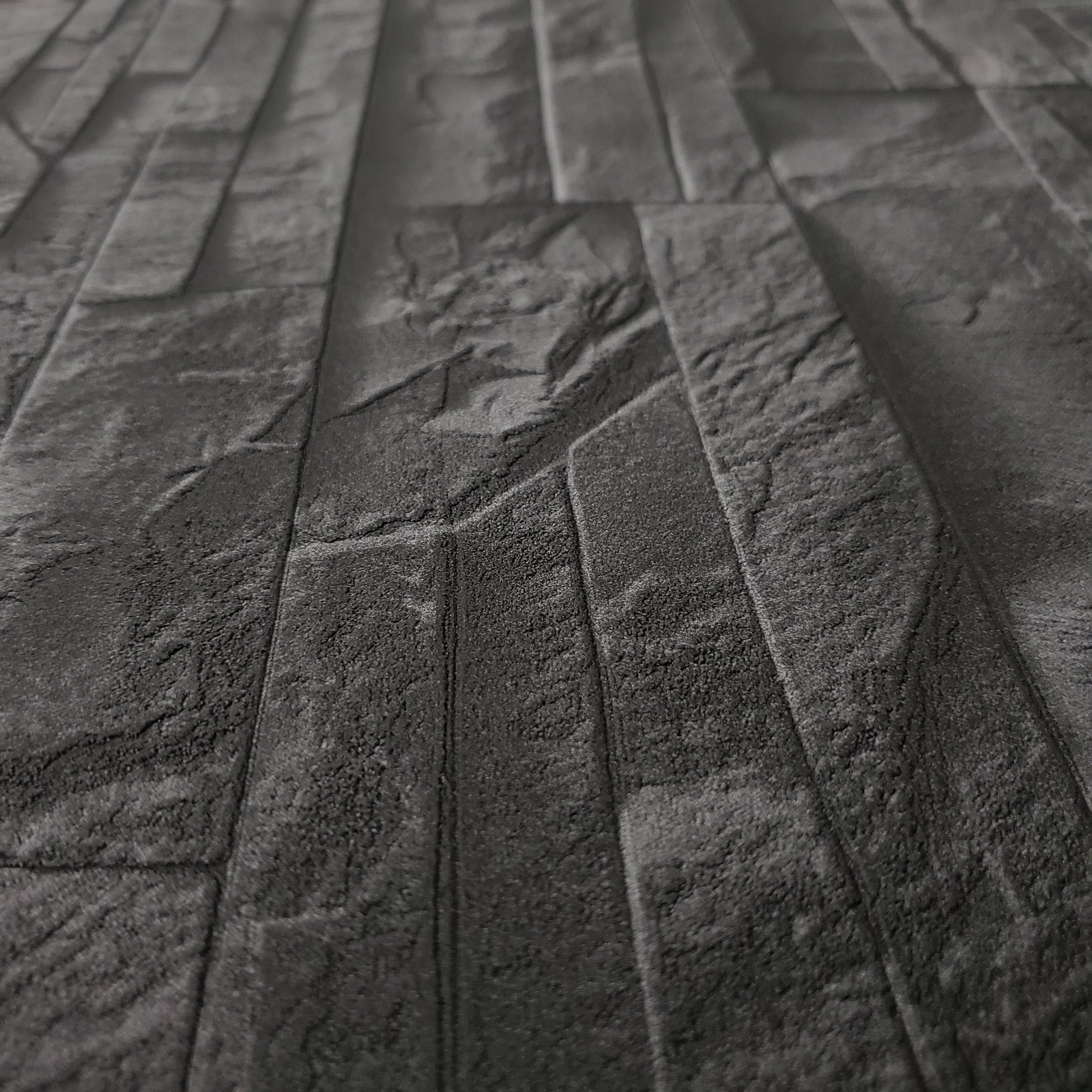 WM475036 Brick Stone Black Wallpaper