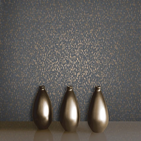 2603-20928 Spencer Charcoal Mosaic Wallpaper 