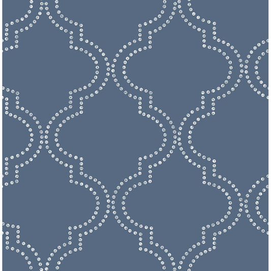 2625-21803 Tetra Blue Quatrefoil Wallpaper