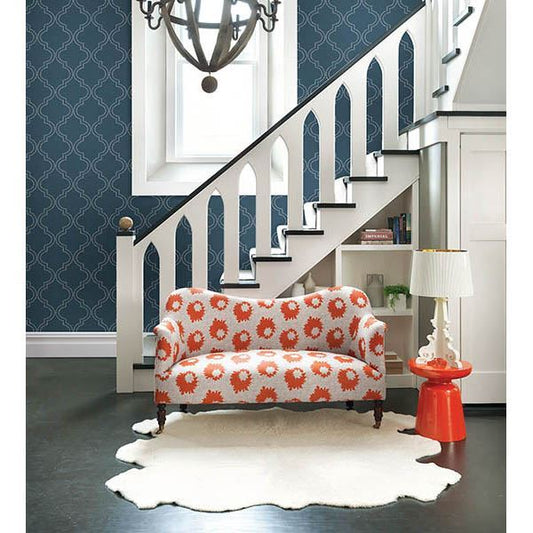 2625-21803 Tetra Blue Quatrefoil Wallpaper