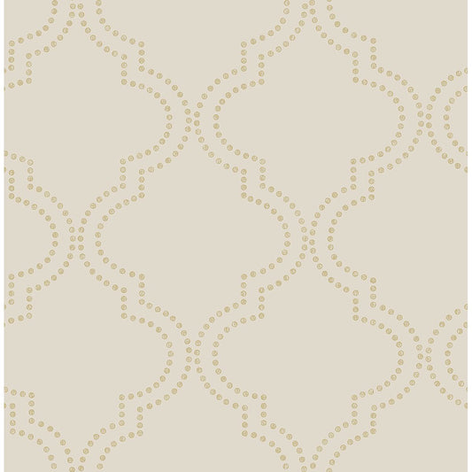 2625-21805 Tetra Beige Quatrefoil Wallpaper 