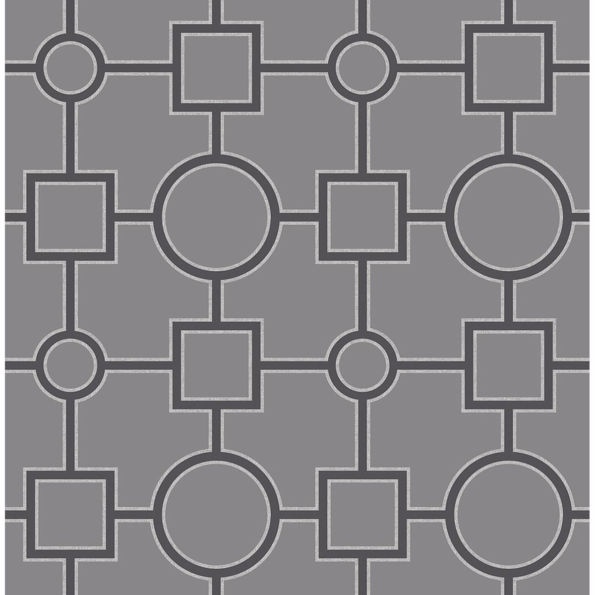 2625-21806 Matrix Black Geometric Wallpaper
