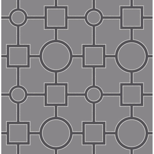 2625-21806 Matrix Black Geometric Wallpaper