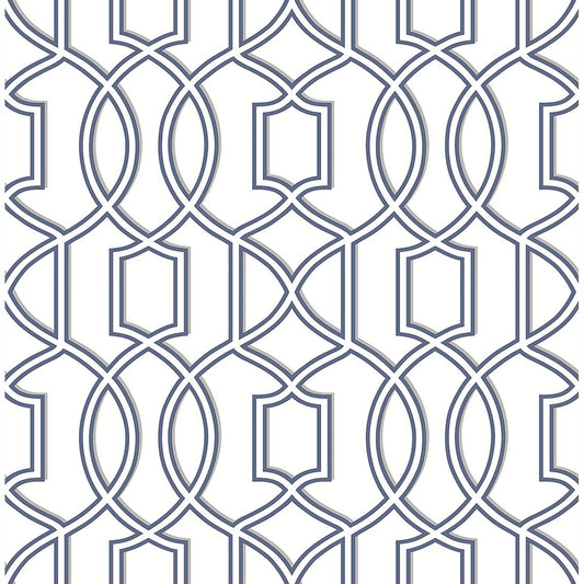 2625-21815 Quantum Blue Trellis Wallpaper