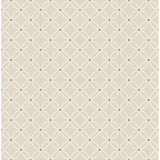 2625-21841 Kinetic Beige Geometric Floral Wallpaper