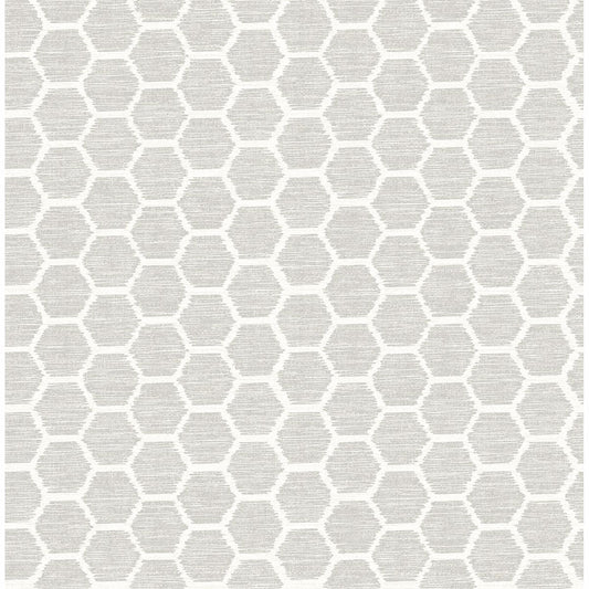  2793-24713 Aura Platinum Honeycomb Wallpaper