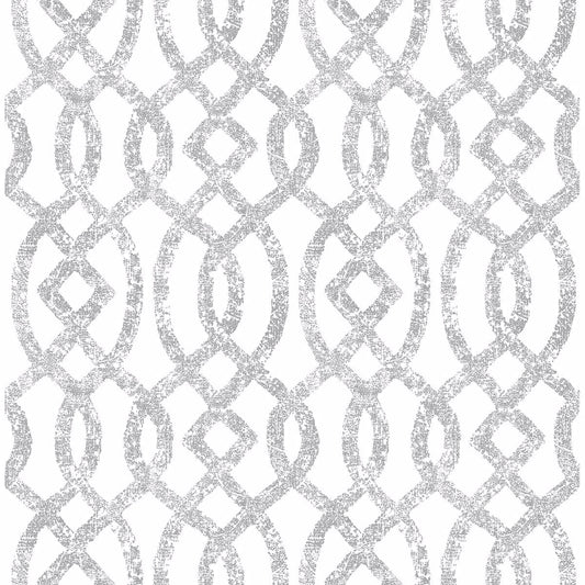  2793-24722 Ethereal Silver Trellis Wallpaper