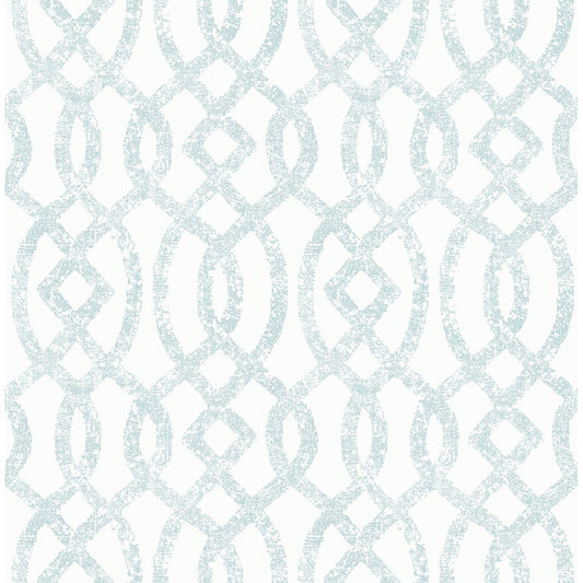  2793-24723 Ethereal Sky Blue Trellis Wallpaper